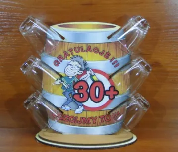 Stojak beczka z 6 kieliszkami - 20+ (mężczyzna) Gratulacje, uczcijmy to!!!