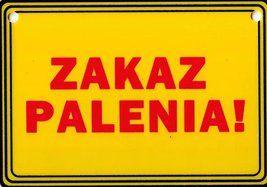 Tabliczka żółta - Zakaz palenia