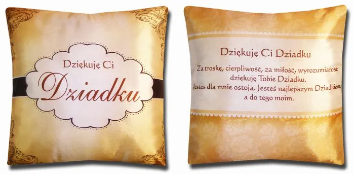 Poduszka obustronna, mała - Dziękuję ci Dziadku