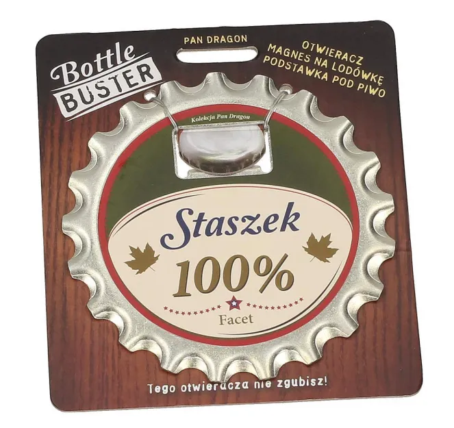 Otwieracz, podstawka, magnes 3w1 - Staszek - 100% facet
