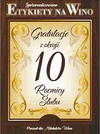 Etykieta na wino - Gratulacje z okazji 10 rocznicy ślubu