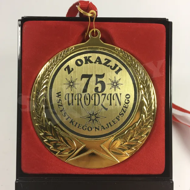 Medal w etui - Z okazji 75 urodzin - Wszystkiego najlepszego