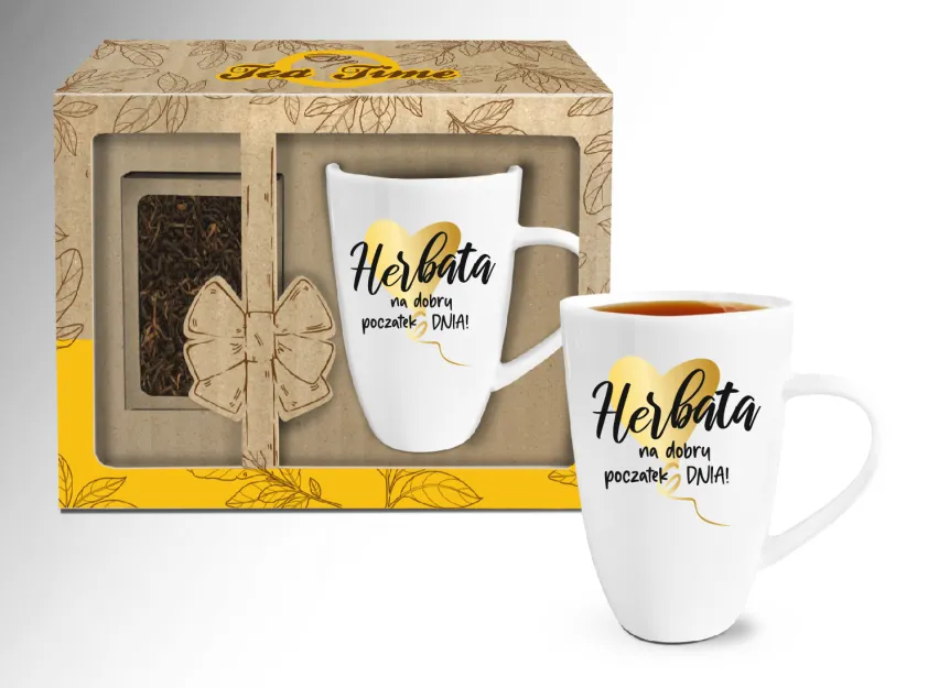 Kubek wysoki + herbata - Herbata na dobry początek dnia