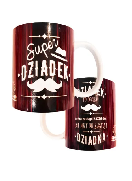 Kubek A - Super Dziadek (wąsy)