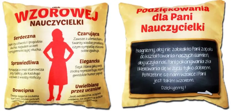 Poduszka śr. - Dla wzorowej Nauczycielki / Podziękowania dla Pani Nauczycielki
