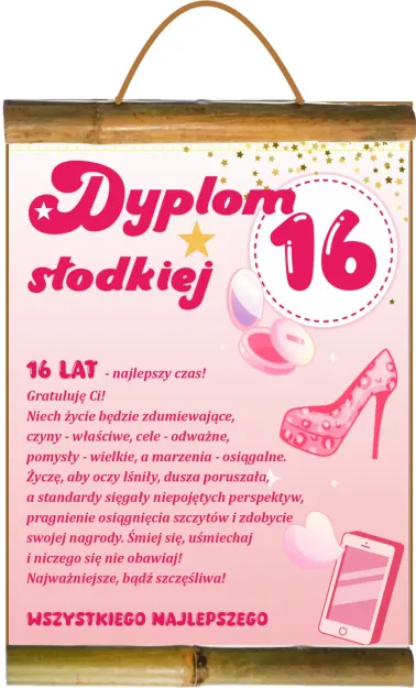 Dyplom z bambusem - Słodkiej 16-latki