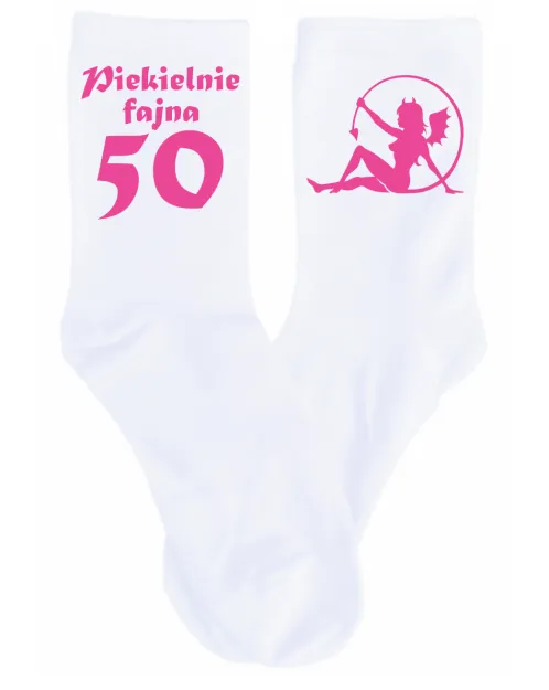 Skarpetki białe - Piekielnie fajna 50