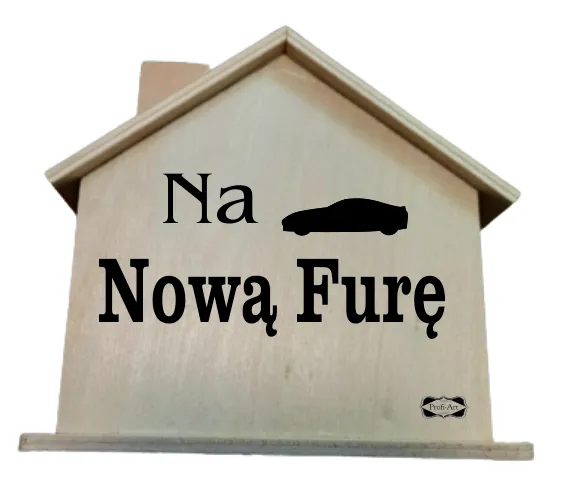 Skarbonka domek - Na nową furę (czarne auto)