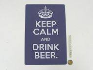 Tablica Metalowa - Keep calm and drink beer / Zachowaj spokój i pij piwo