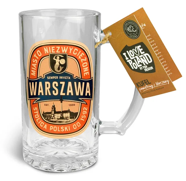 Kufelek szklany - Warszawa - miasto niezwyciężone - stolica Polski od 1592