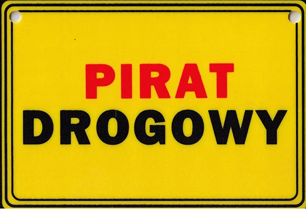 Tabliczka żółta - Pirat drogowy