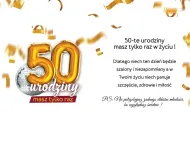 Karnet + naklejka na butelkę - 50 urodziny - 2