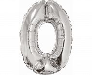 Balon foliowy - 0 srebrny (duży - 80 cm) - na hel