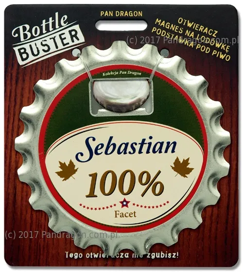 Otwieracz, podstawka, magnes 3w1 - Sebastian - 100% facet