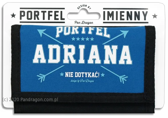 Portfel imienny - Adriana. Nie dotykać!