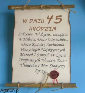 Dyplom z bambusem - W dniu 45 urodzin