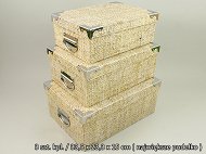 Pudełka kartonowe 3szt/kpl - z metalowymi okuciami i rączkami