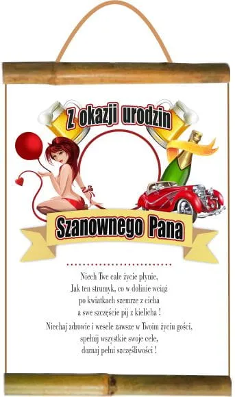Dyplom z bambusem - Z okazji urodzin ... Szanownego Pana