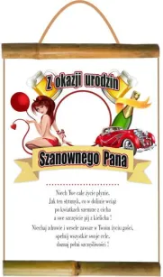 Dyplom z bambusem - Z okazji urodzin ... Szanownego Pana