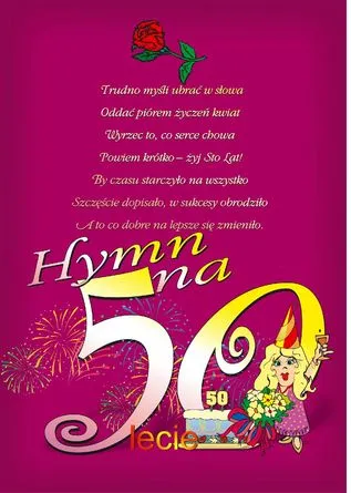 Dyplom - Hymn na  50-lecie (dla kobiety)