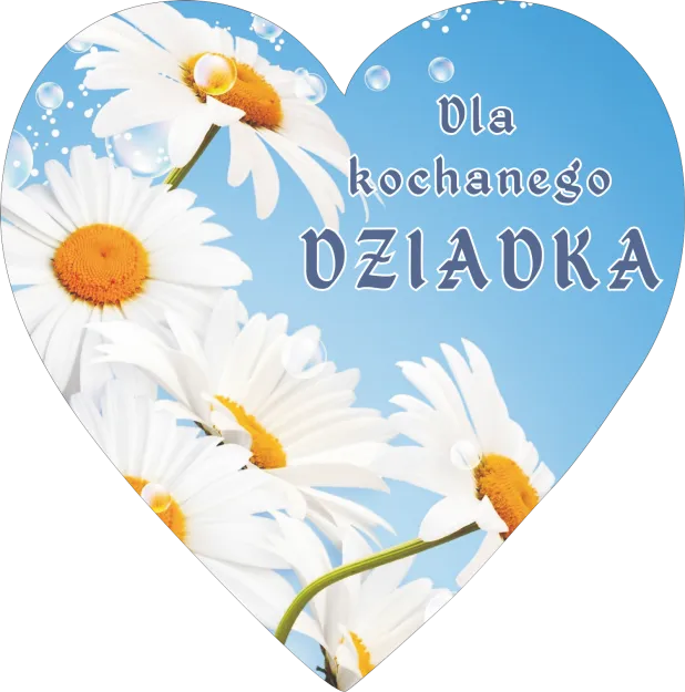 Serce magnes - Dla kochanego Dziadka (kwiaty)