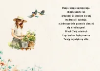 Karnet 3K - W dniu urodzin (ogrodniczka) - 2