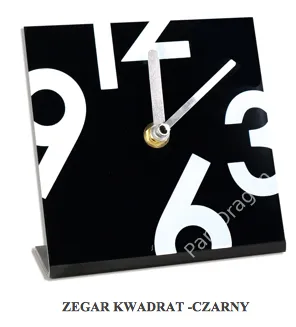 Zegar kwadrat - czarny