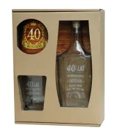 Karafka + szklanka whisky - 40 lat na oryginalnych cześciach (tekst grawerowany)