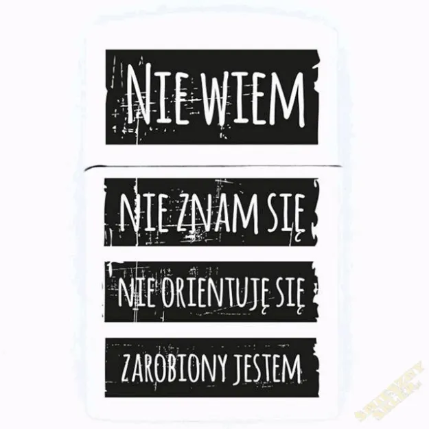 Zapalniczka biała - Nie wiem, nie znam się, nie orientuję się, zarobiony jestem
