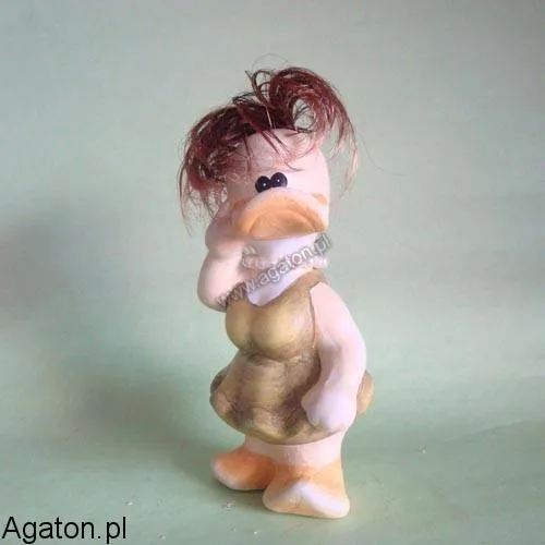 Kaczka ceramiczna z włosami