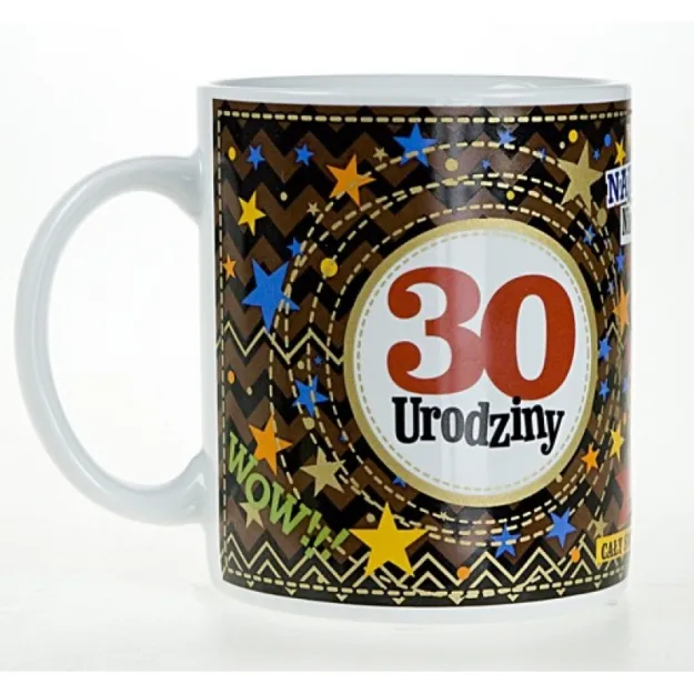 Kubek premium - 30 urodziny (brązowy) wszystkiego najlepszego!
