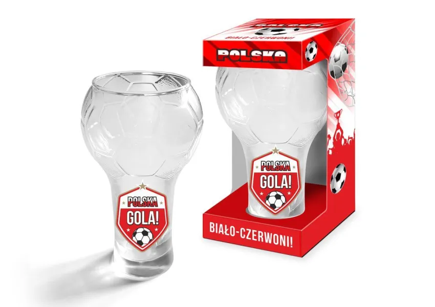 Szklanka w kształcie piłki - Polska Gola!