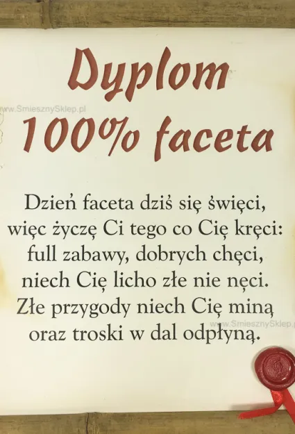 Dyplom z bambusem - 100% Faceta