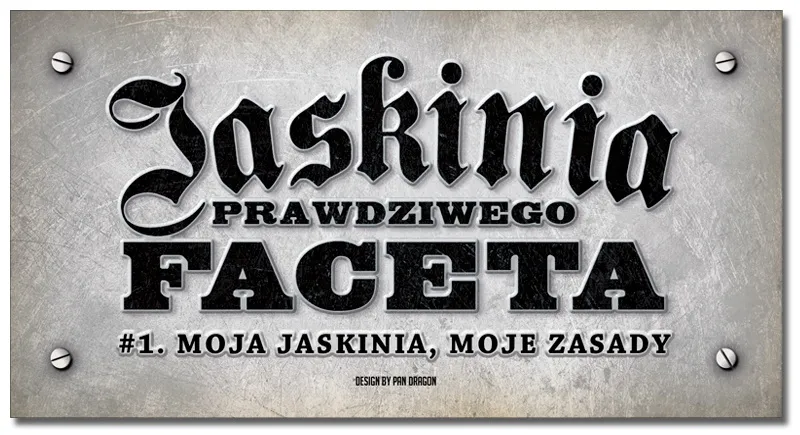 Tabliczka Vip - Jaskinia prawdziwego faceta. Moja jaskinia, moje zasady.