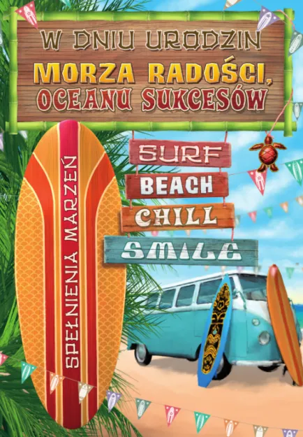Karnet - W dniu urodzin morza radości, oceanu sukcesów.
