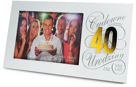 Ramka Gold - 40 urodziny. Cudowne i wyjątkowe. Sto lat!