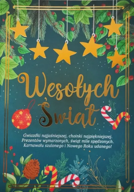 Karnet 1K - Wesołych Świąt