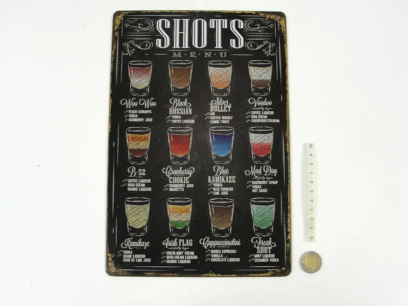 Tablica Metalowa - Shots menu