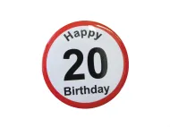 Badgie przypinka - 20 Happy Birthday