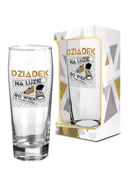 Szklanka do piwa - Dziadek na luzie, bo wiek to tylko liczba