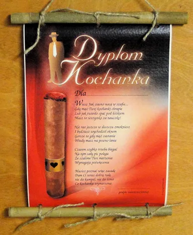 Dyplom z bambusem - Dyplom kochanka
