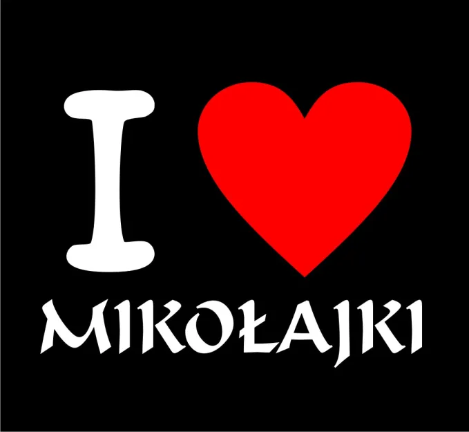 Koszulka czarna - I love Mikołajki