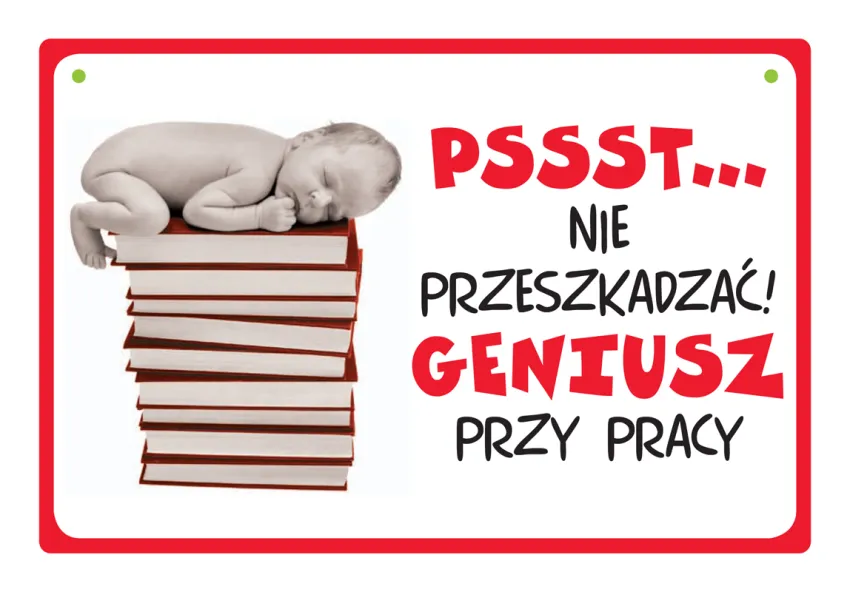 Tabliczka Kukartka cool - Pssst... Nie przeszkadzać! Geniusz przy pracy