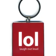 Brelok metalowy Kukartka - LOL - laugh out loud - śmiać się głośno