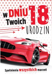 Karnet C5 - W dniu twoich 18 urodzin. Spełnienia wszystkich marzeń.