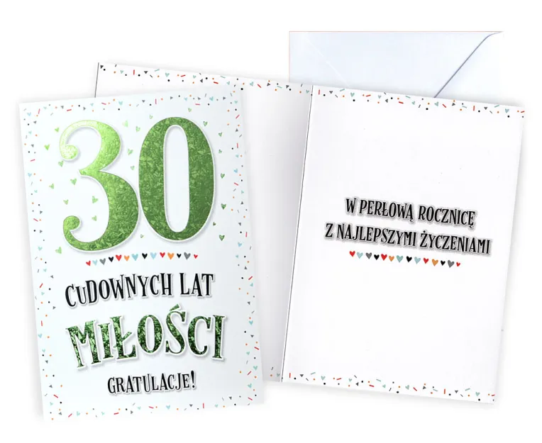 Karnet Kukartka V - Rocznica ślubu. 30 cudownych lat miłości. Gratulacje!