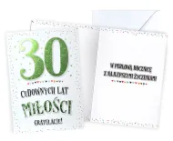 Karnet Kukartka V - Rocznica ślubu. 30 cudownych lat miłości. Gratulacje!