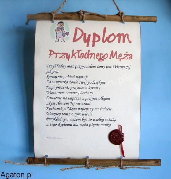 Dyplom z bambusem - Dyplom przykładnego męża