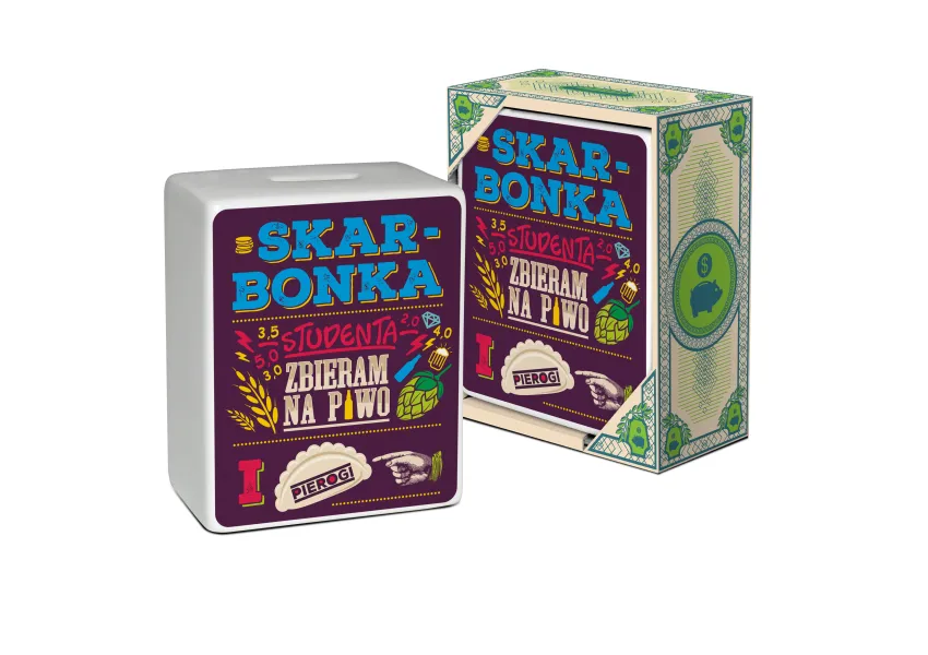 Skarbonka kostka - Skarbonka Studenta - Zbieram na piwo i pierogi