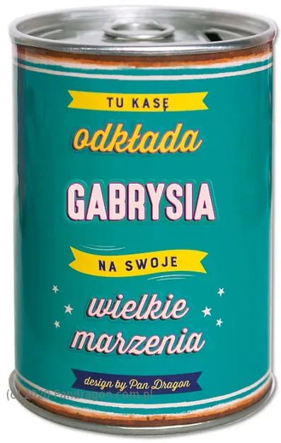 Puszka Skarbonka Vip - Gabrysia - Tu kasę odkłada Gabrysia na swoje wielkie marzenia